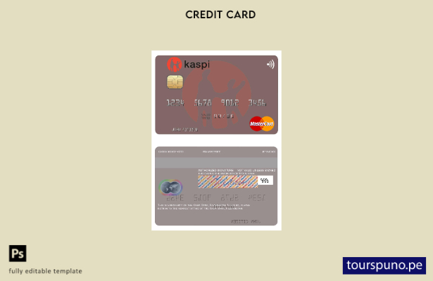 lista para imprimir plantilla de mastercard de Kazajstán Kaspi Bank